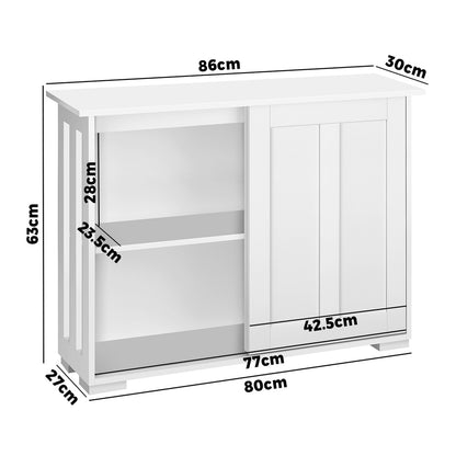 Oikiture Sideboard Buffet Side Hallway Table Floor Cabinets Desk Storage Cupboard Shelf Home Furniture _White-Sideboard-PEROZ Accessories