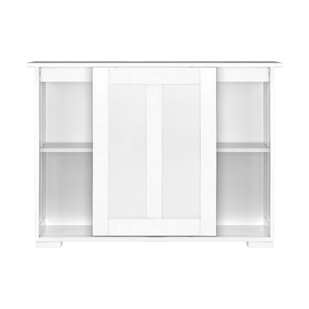 Oikiture Sideboard Buffet Side Hallway Table Floor Cabinets Desk Storage Cupboard Shelf Home Furniture _White-Sideboard-PEROZ Accessories