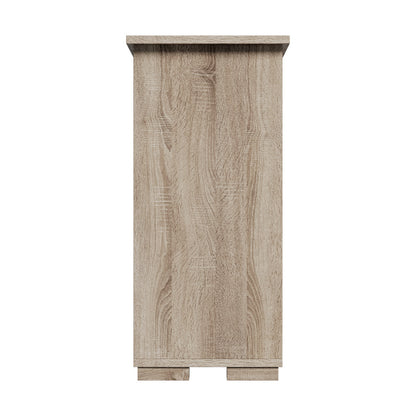 Oikiture Sideboard Buffet Glass Sliding Door Natural-Sideboard-PEROZ Accessories