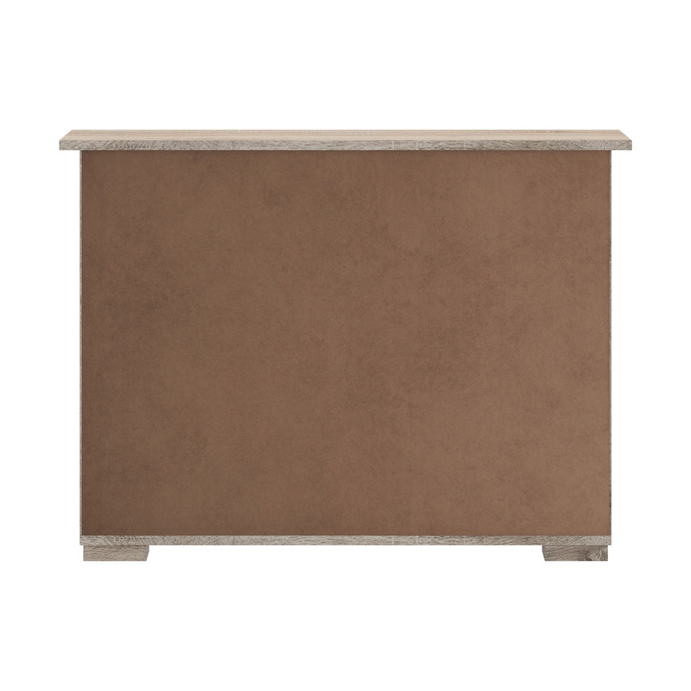 Oikiture Sideboard Buffet Glass Sliding Door Natural-Sideboard-PEROZ Accessories