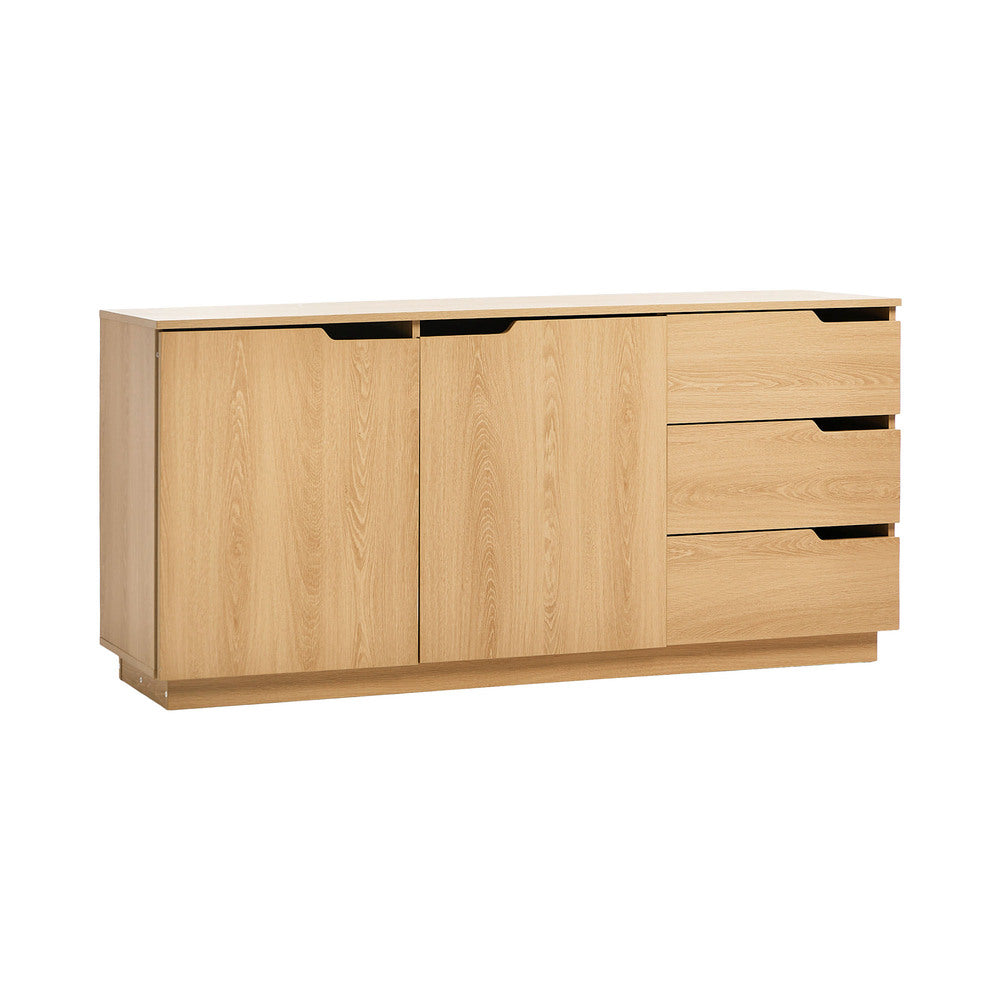 Oikiture Buffet Sideboard Storage Cabinet 3 Drawers Cupboard-Sideboard-PEROZ Accessories