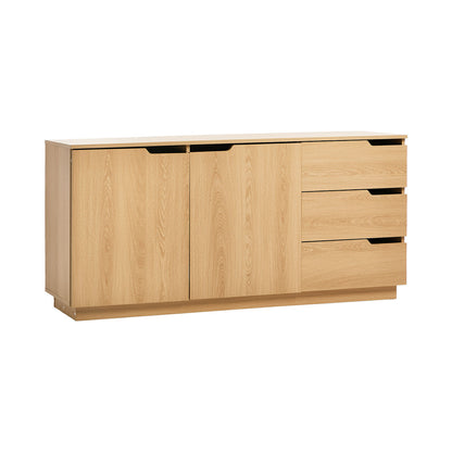 Oikiture Buffet Sideboard Storage Cabinet 3 Drawers Cupboard-Sideboard-PEROZ Accessories