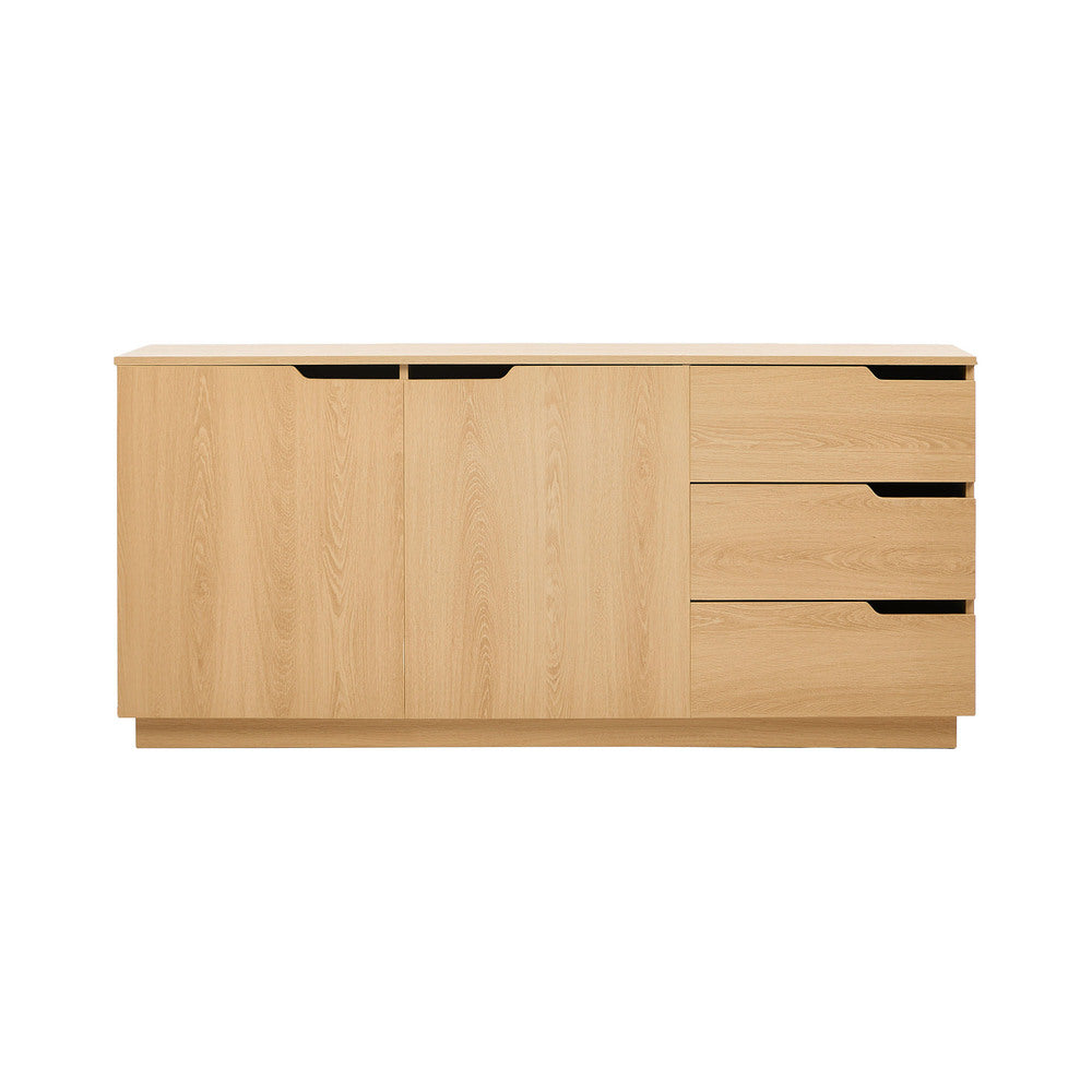 Oikiture Buffet Sideboard Storage Cabinet 3 Drawers Cupboard-Sideboard-PEROZ Accessories