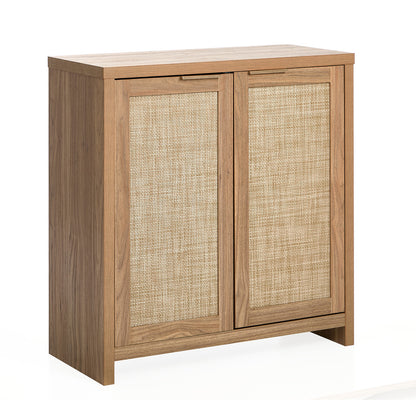 Oikiture Buffet Sideboard Rattan Storage Cabinet Kitchen Hallway Table-Sideboard-PEROZ Accessories