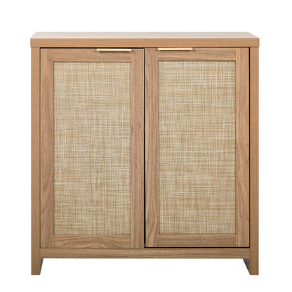 Oikiture Buffet Sideboard Rattan Storage Cabinet Kitchen Hallway Table-Sideboard-PEROZ Accessories