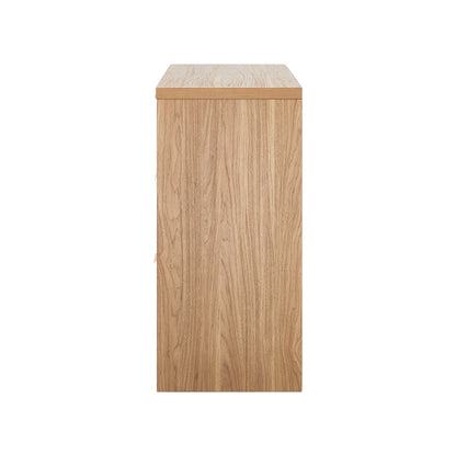 Oikiture Buffet Sideboard Cabinet Rattan 3 Drawer Hallway Table-Sideboard-PEROZ Accessories