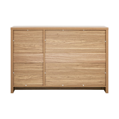 Oikiture Buffet Sideboard Cabinet Rattan 3 Drawer Hallway Table-Sideboard-PEROZ Accessories