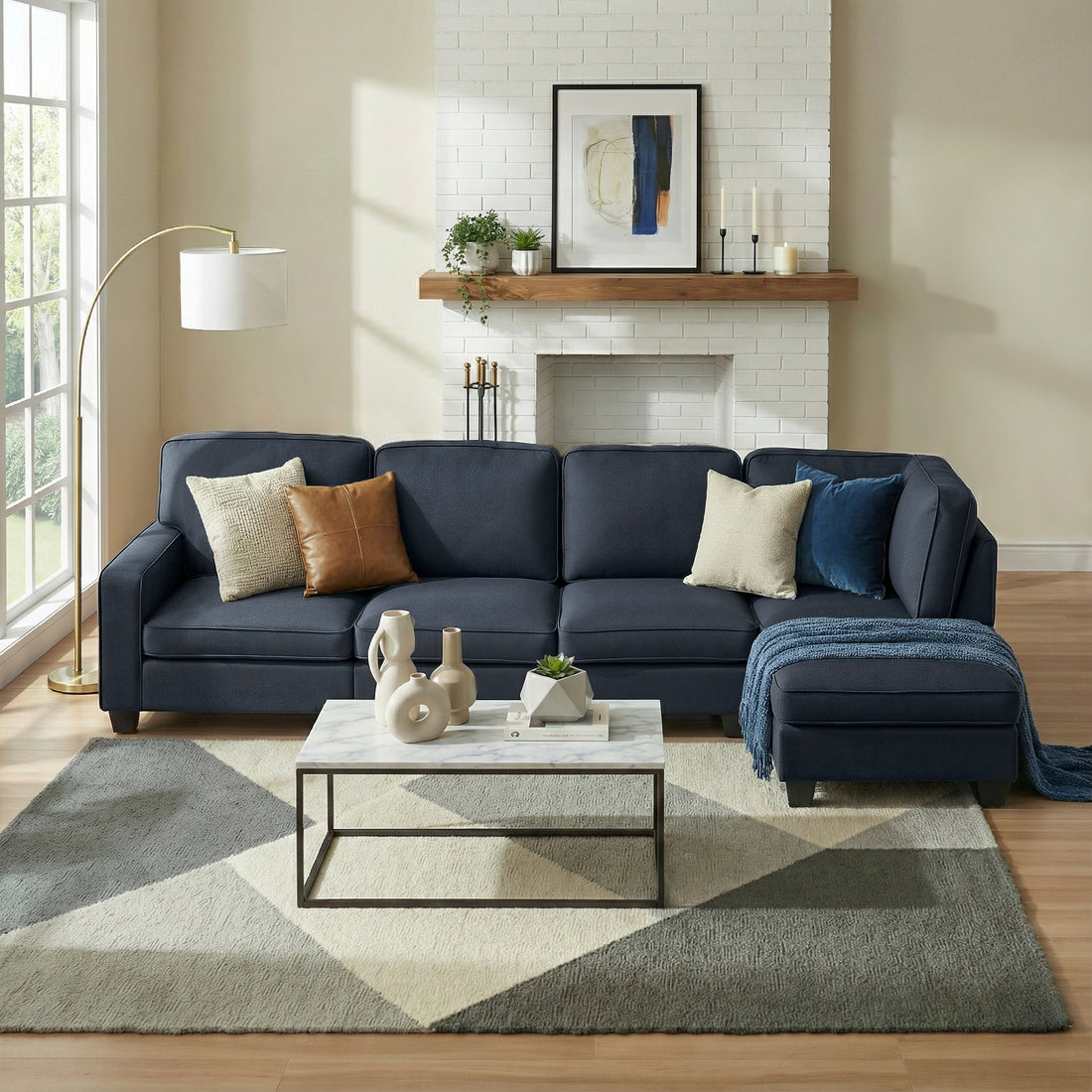 Artiss Modular Sofa Chaise Set 5-seater Dark Grey-Furniture > Sofas-PEROZ Accessories