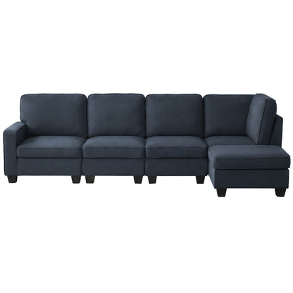 Artiss Modular Sofa Chaise Set 5-seater Dark Grey-Furniture > Sofas-PEROZ Accessories