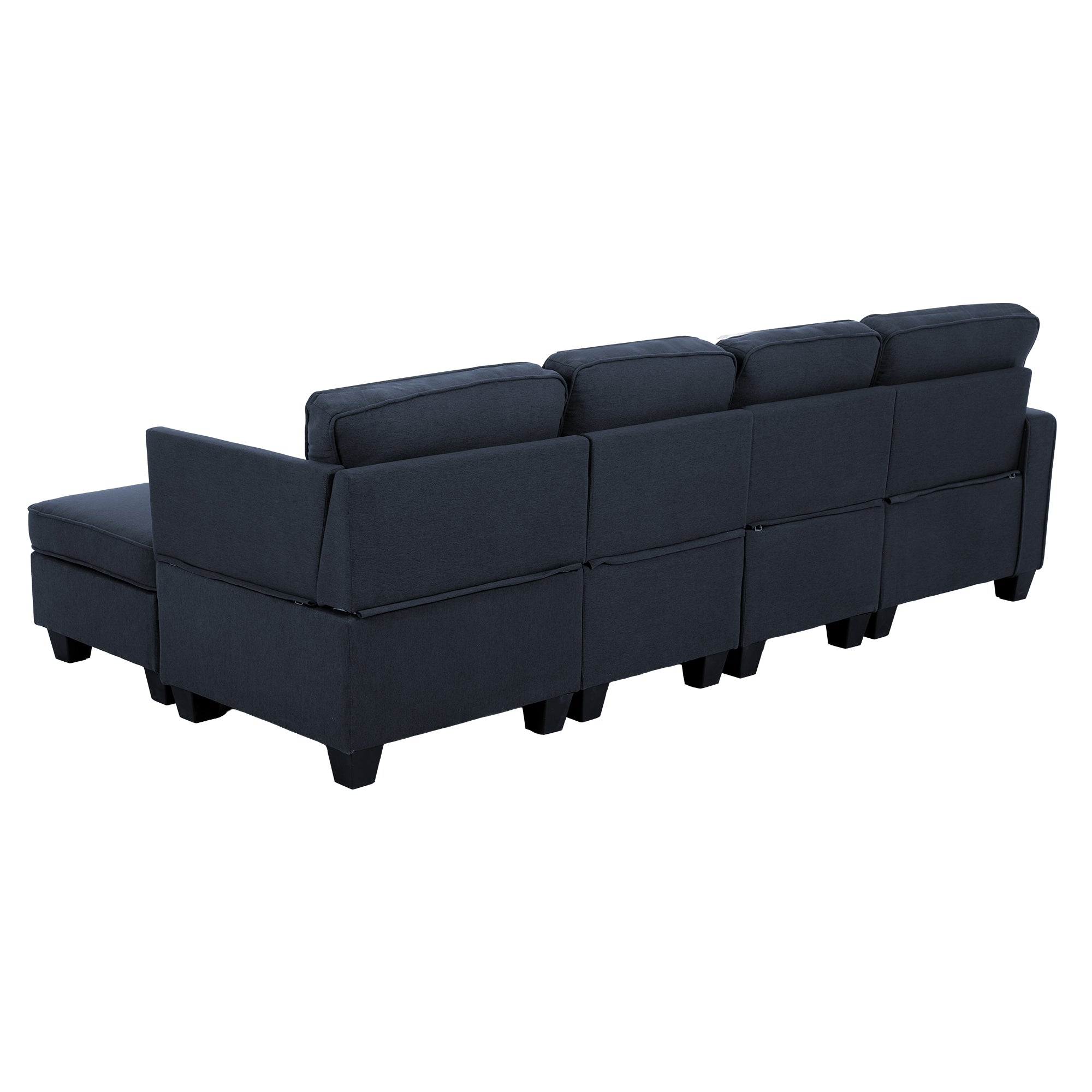 Artiss Modular Sofa Chaise Set 5-seater Dark Grey-Furniture > Sofas-PEROZ Accessories