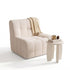 Artiss Single Boneless Sofa & Round End Table Set White-Furniture > Sofas > Sofas & Sofa Beds-PEROZ Accessories