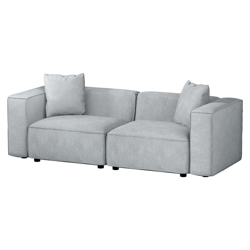 Artiss Modular Sofa Chaise Set 2-Seater Grey-Furniture &gt; Living Room-PEROZ Accessories