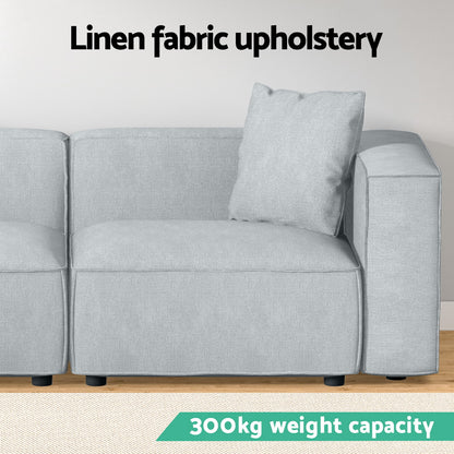 Artiss Modular Sofa Chaise Set 2-Seater Grey-Furniture &gt; Living Room-PEROZ Accessories
