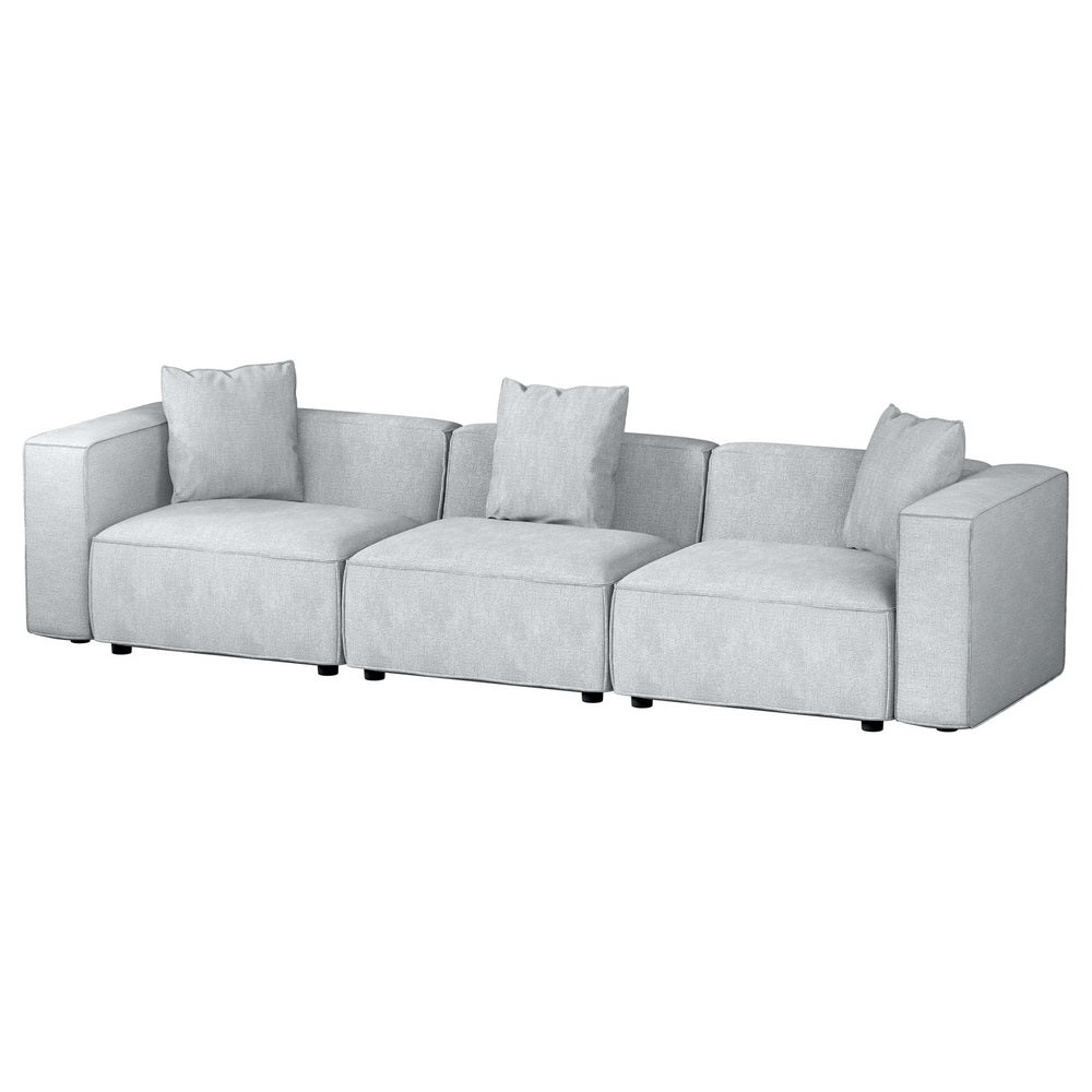 Artiss Modular Sofa Chaise Set 3-Seater Grey-Furniture &gt; Living Room-PEROZ Accessories