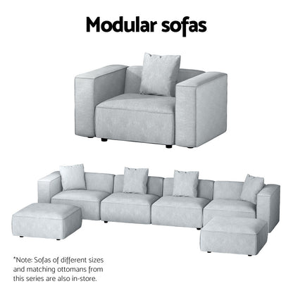 Artiss Modular Sofa Chaise Set 3-Seater Grey-Furniture &gt; Living Room-PEROZ Accessories