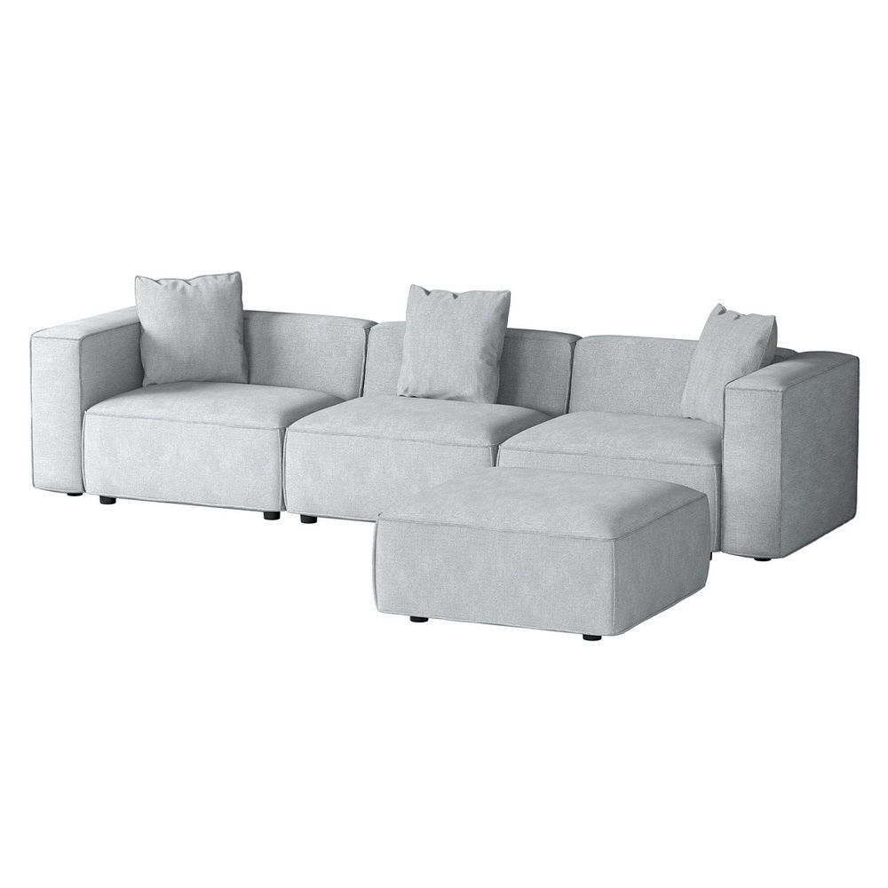 Artiss Modular Sofa Chaise Set 4-Seater Grey-Furniture &gt; Living Room-PEROZ Accessories