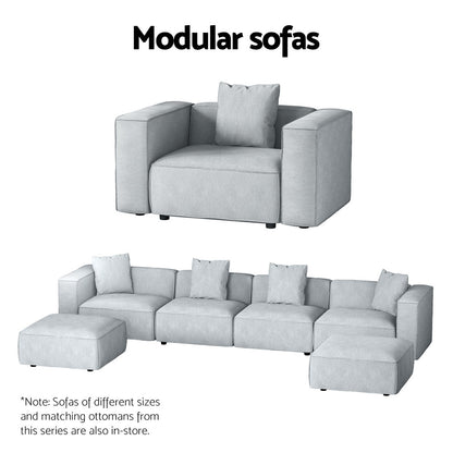 Artiss Modular Sofa Chaise Set 5-Seater Grey-Furniture &gt; Living Room-PEROZ Accessories
