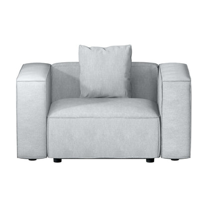Artiss Modular Sofa Chaise Set 1-Seater Grey-Furniture &gt; Living Room-PEROZ Accessories