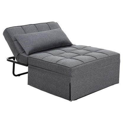 Artiss Sofa Bed Lounge Convertible Ottoman 1 Seater Couch Recliner Linen Grey-Furniture &gt; Living Room-PEROZ Accessories