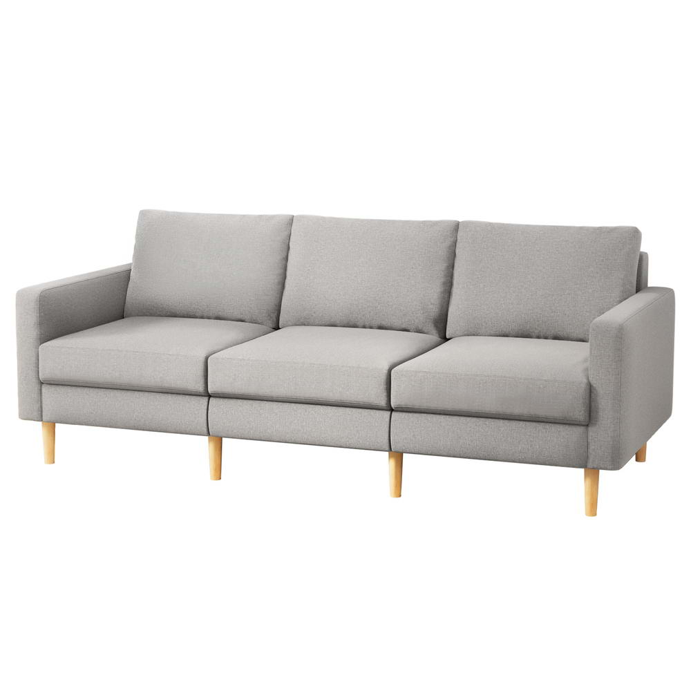 Artiss Sofa 3 Seater Extra Large Linen Fabric Grey-Furniture &gt; Sofas &gt; Sofas &amp; Sofa Beds-PEROZ Accessories