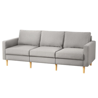 Artiss Sofa 3 Seater Extra Large Linen Fabric Grey-Furniture &gt; Sofas &gt; Sofas &amp; Sofa Beds-PEROZ Accessories