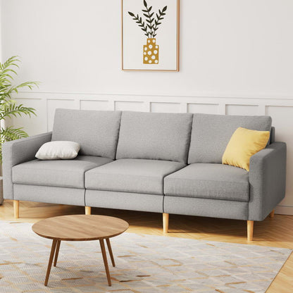 Artiss Sofa 3 Seater Extra Large Linen Fabric Grey-Furniture &gt; Sofas &gt; Sofas &amp; Sofa Beds-PEROZ Accessories