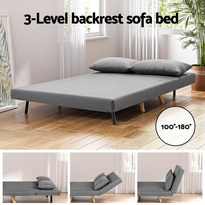 Artiss Sofa Bed 2 Seater Convertible Couch Recliner Lounge Chair Linen-Furniture &gt; Sofas &gt; Sofas &amp; Sofa Beds-PEROZ Accessories