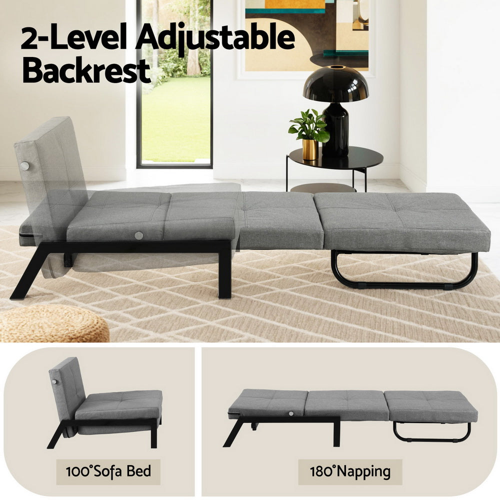 Artiss Sofa Bed Folding Convertible Couch Recliner Lounge Chair-Furniture &gt; Bar Stools &amp; Chairs &gt; Arm Chairs &amp; Recliners-PEROZ Accessories