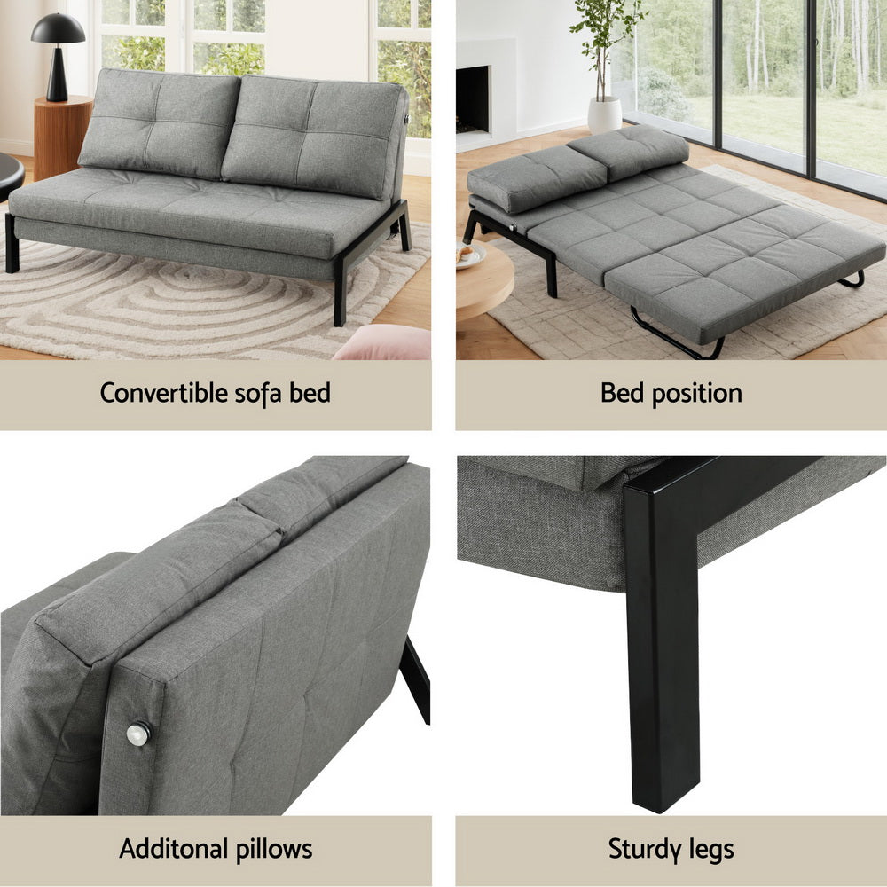 Artiss Sofa Bed 2 Seater Folding Convertible Couch Recliner Lounge Chair-Furniture &gt; Outdoor &gt; Outdoor Sofas &amp; Lounge Sets-PEROZ Accessories