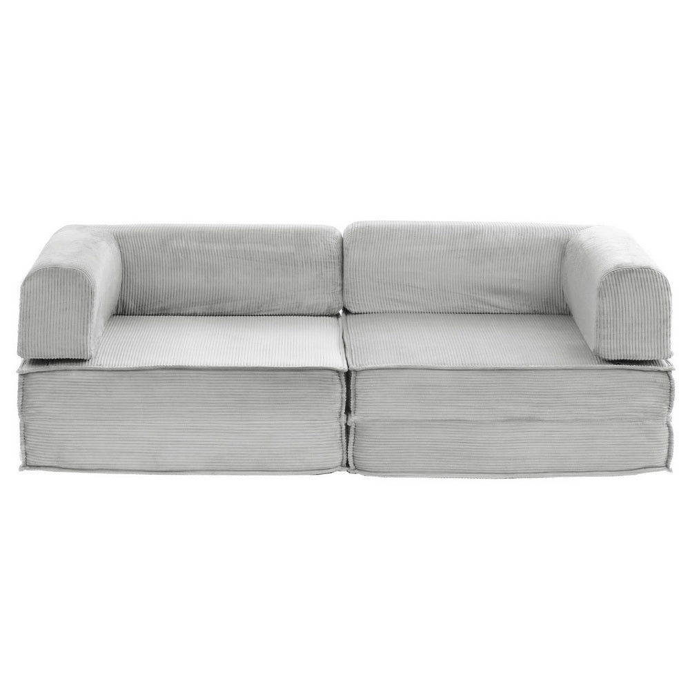 Artiss Convertible Folding Sofa Bed Grey-Furniture &gt; Sofas &gt; Sofas &amp; Sofa Beds-PEROZ Accessories