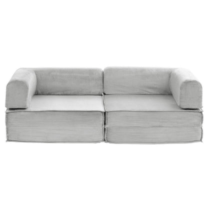 Artiss Convertible Folding Sofa Bed Grey-Furniture &gt; Sofas &gt; Sofas &amp; Sofa Beds-PEROZ Accessories