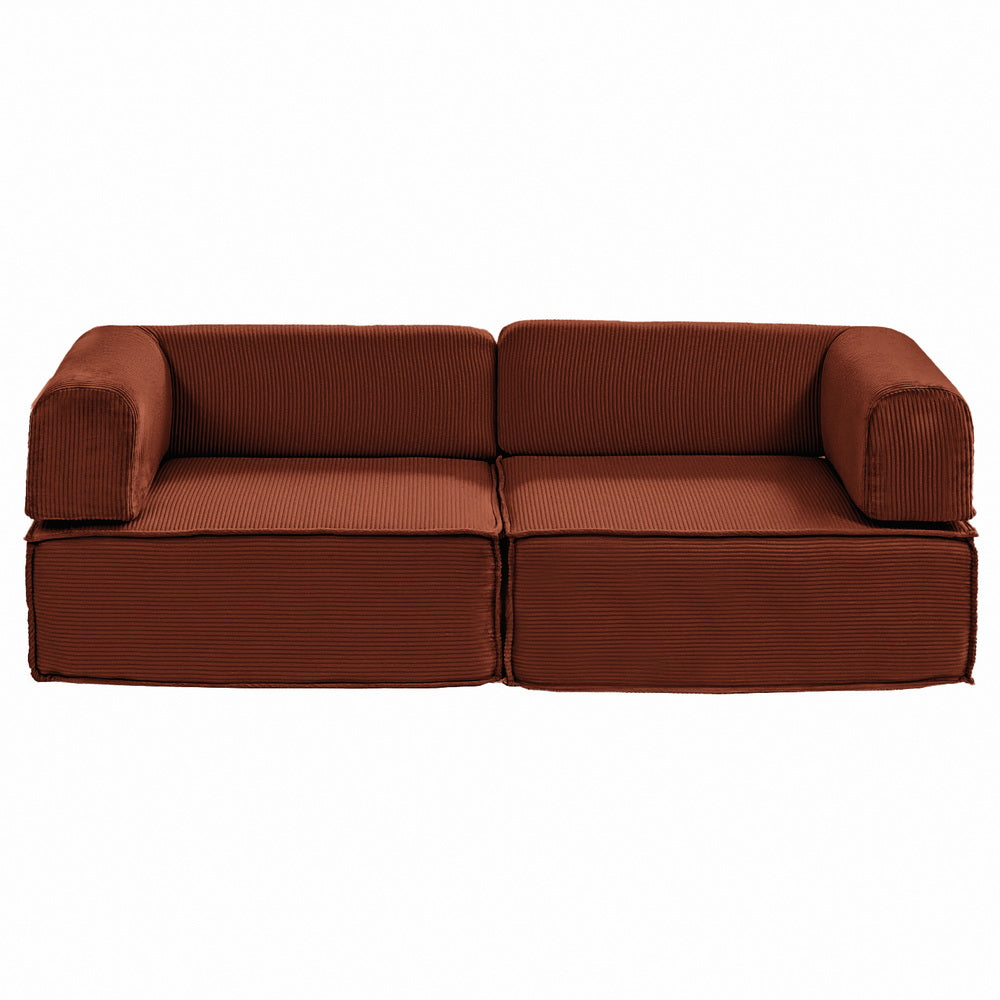 Artiss Convertible Folding Sofa Bed Orange-Furniture > Sofas > Sofas &amp; Sofa Beds-PEROZ Accessories