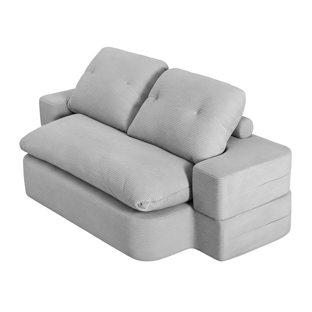 Artiss Convertible Folding Sofa Bed 30D High-Density Foam Boneless Couch with Corduroy Sleeper Couch Lounger for Living Room Grey-Furniture > Sofas > Sofas &amp; Sofa Beds-PEROZ Accessories