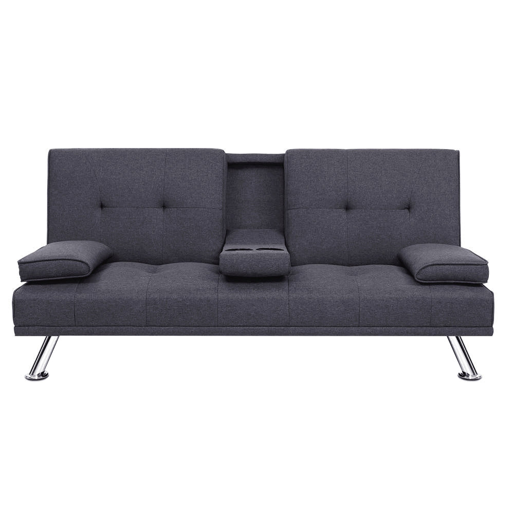 Artiss Sofa Bed 175CM Dark Grey Fabric-Furniture &gt; Sofas-PEROZ Accessories