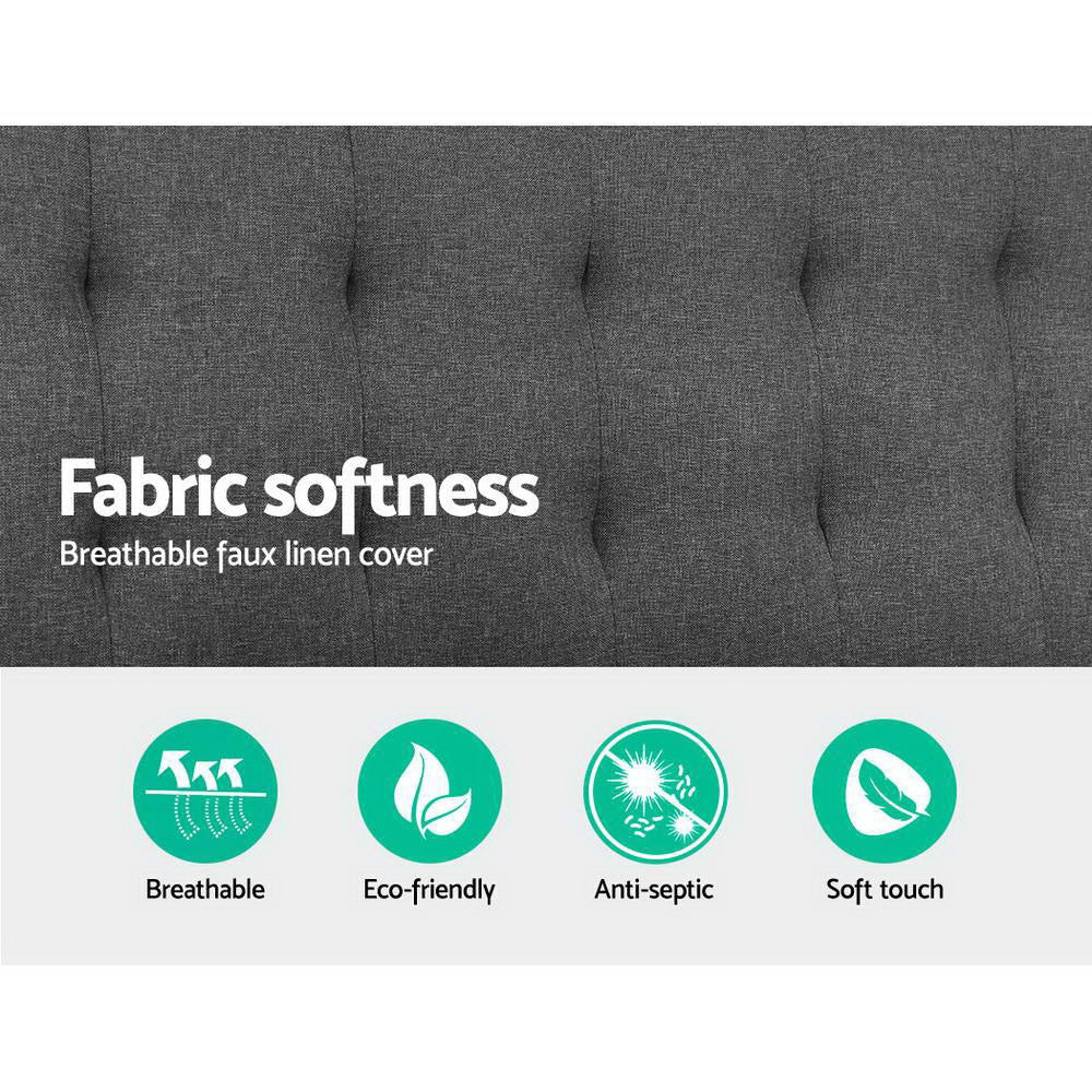 Artiss Sofa Bed Lounge Chair Couch 1 Seater Recliner Futon Bed Set Linen Grey-Furniture &gt; Sofas-PEROZ Accessories