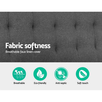 Artiss Sofa Bed Lounge Chair Couch 1 Seater Recliner Futon Bed Set Linen Grey-Furniture &gt; Sofas-PEROZ Accessories