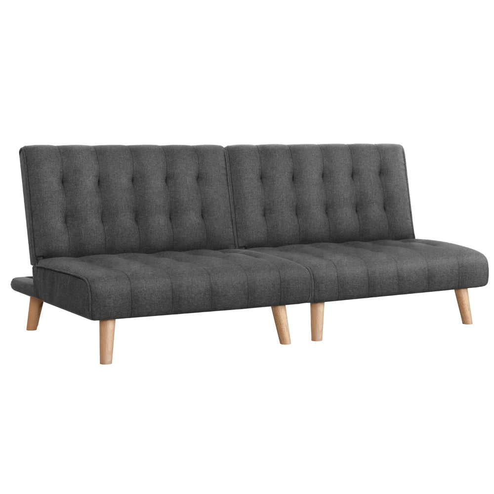 Artiss 2x Sofa Bed Couch Single Seater Fabric Grey-Furniture &gt; Sofas &gt; Sofas &amp; Sofa Beds-PEROZ Accessories