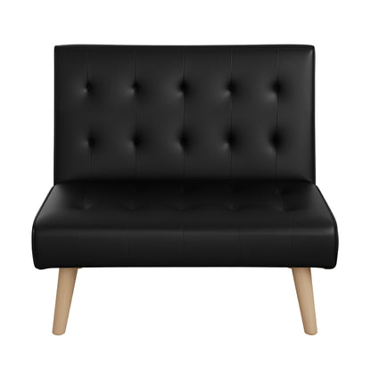 Artiss Sofa Bed Couch 1 Seater Lounge Fabric Black-Furniture &gt; Sofas &gt; Sofas &amp; Sofa Beds-PEROZ Accessories