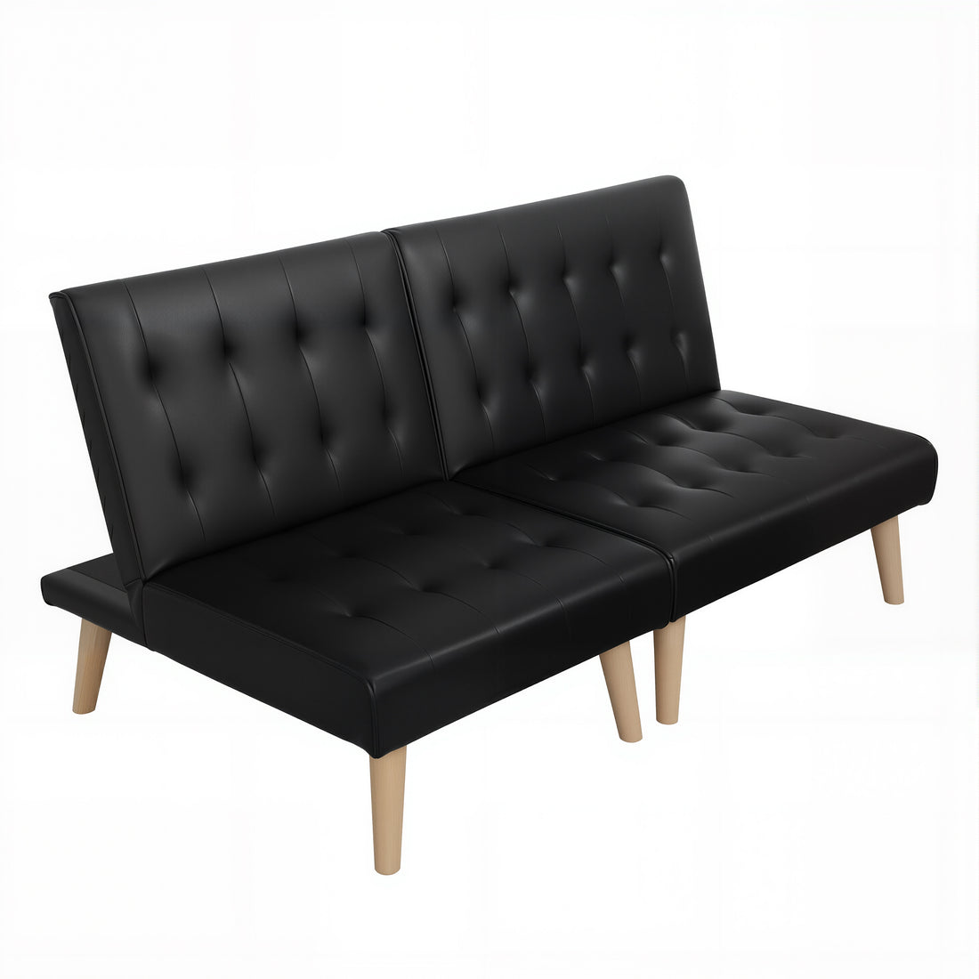 Artiss Sofa Bed Couch 2 Seater Lounge Fabric Black-Furniture > Sofas > Sofas &amp; Sofa Beds-PEROZ Accessories
