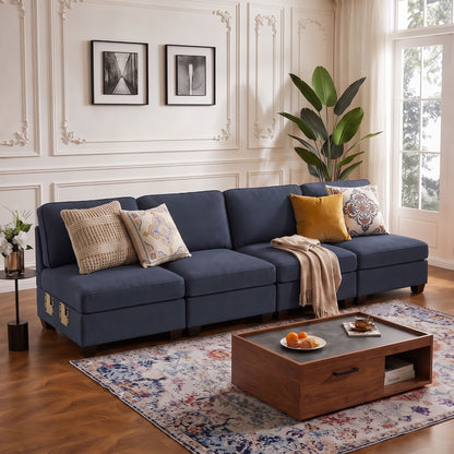 Artiss 4 Seater Modular Sofa Set Sectional Easy Assembly Dark Grey-Furniture > Sofas > Sofas &amp; Sofa Beds-PEROZ Accessories