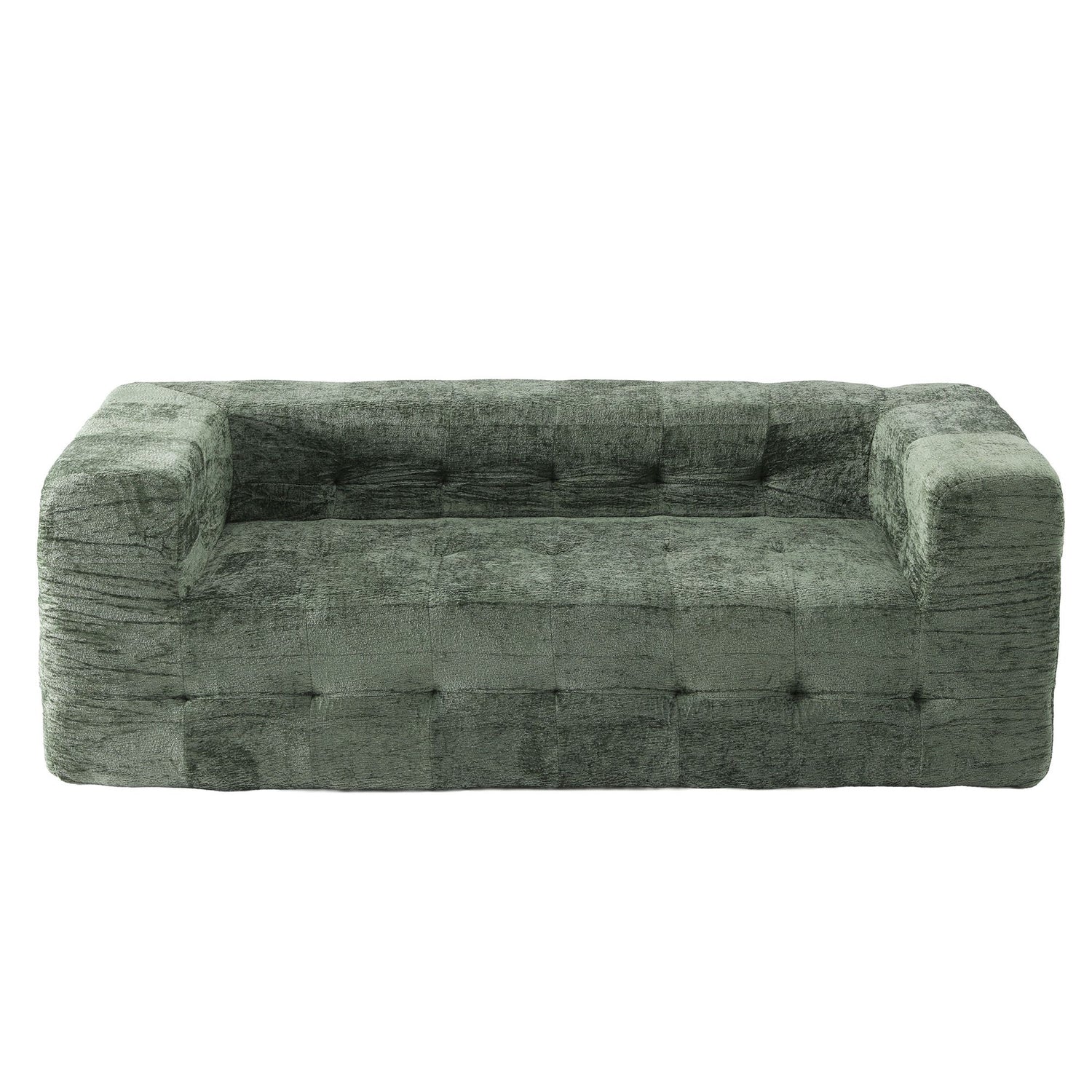 Artiss Comfort Boneless Sofa for Living Room Green Luxury Chenille