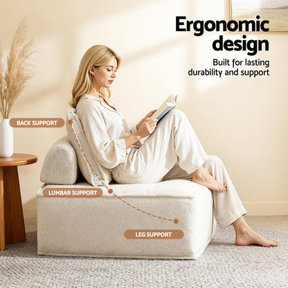 Artiss Floor Sofa Lounge Chair 5 Seater with Pillow-Furniture &gt; Sofas &gt; Sofas &amp; Sofa Beds-PEROZ Accessories