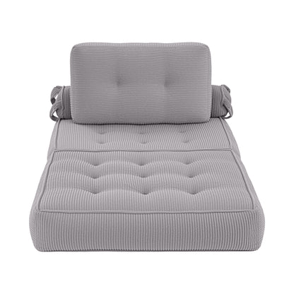 Artiss 1 Seater Corduroy Convertible Sofa Bed Pull Out Boneless Couch Grey-Furniture > Sofas > Sofas &amp; Sofa Beds-PEROZ Accessories