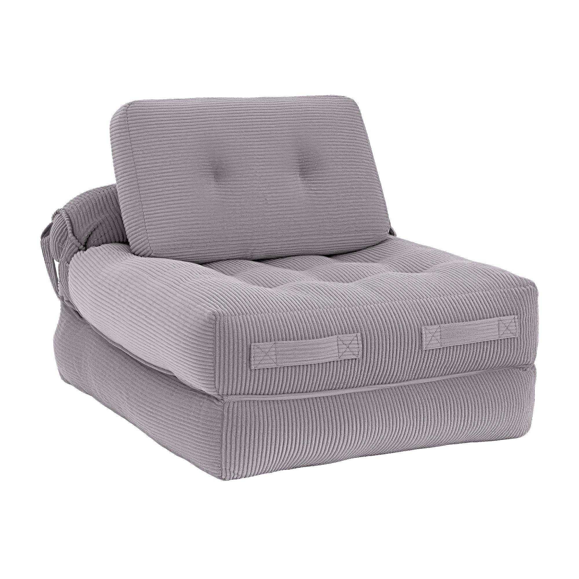 Artiss 1 Seater Corduroy Convertible Sofa Bed Pull Out Boneless Couch Grey-Furniture > Sofas > Sofas &amp; Sofa Beds-PEROZ Accessories
