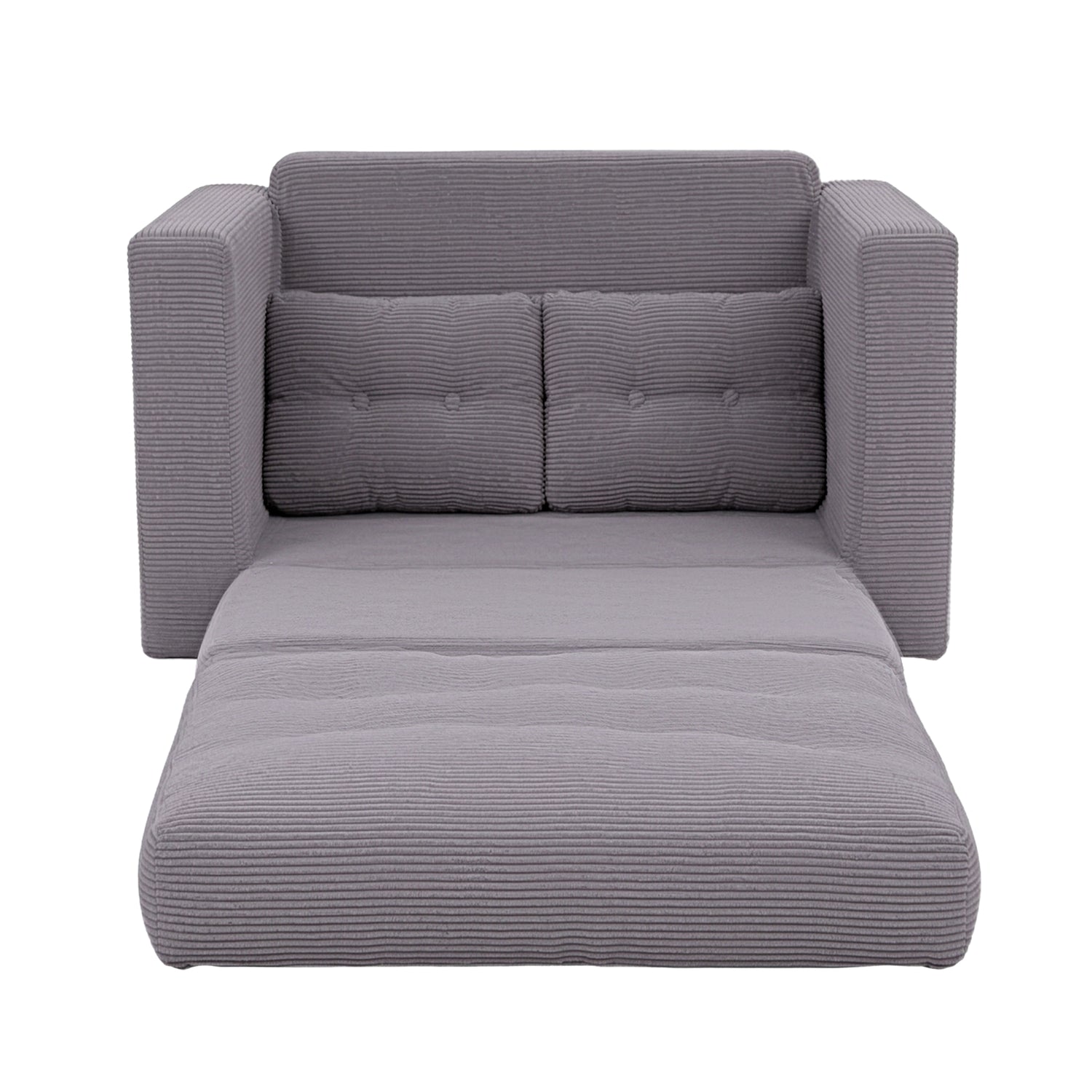 Artiss 2 Seater Corduroy Convertible Sofa Bed Pull Out Boneless Couch Grey-Furniture > Sofas > Sofas &amp; Sofa Beds-PEROZ Accessories