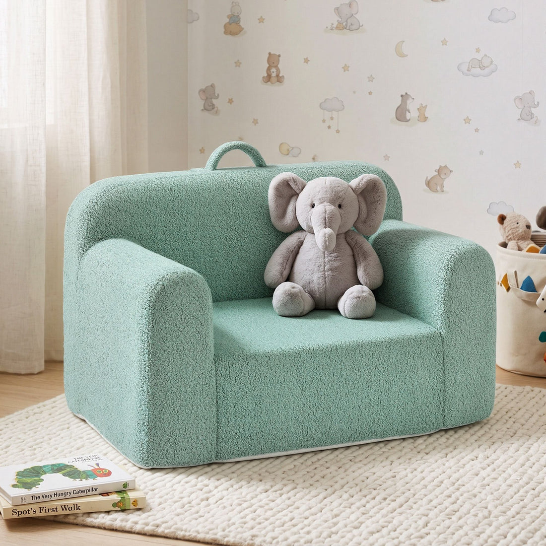 Artiss Sofa Foam Couch with Carry Handle Mint Green-Furniture > Sofas > Sofas &amp; Sofa Beds-PEROZ Accessories