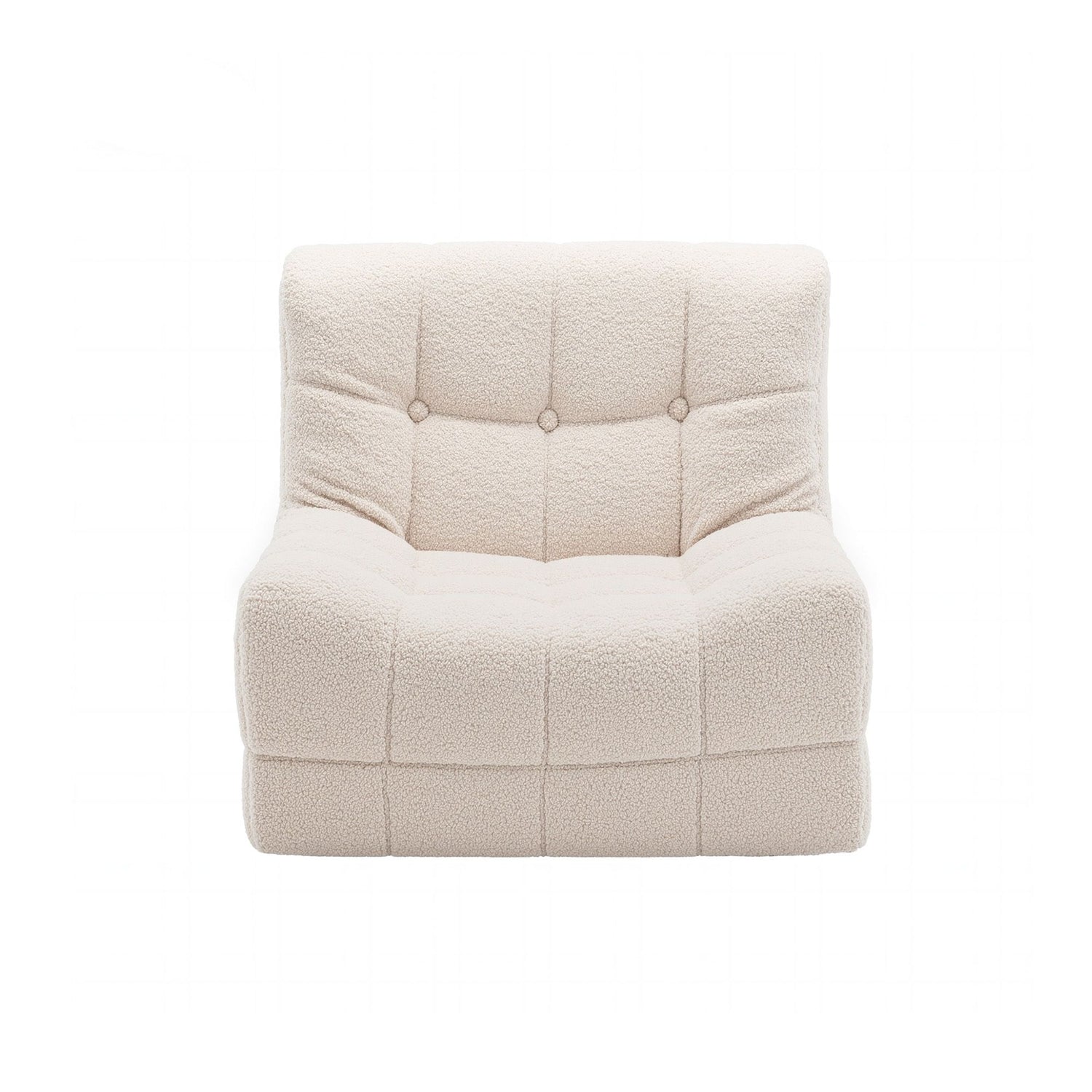 Artiss Single Small Boneless Couches for Living Room White Fabric