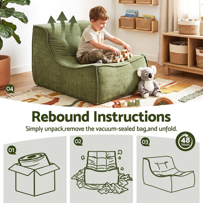 Artiss Floor Sofa Armless Chenille No Assembly Removable Cover Green-Furniture > Sofas > Sofas &amp; Sofa Beds-PEROZ Accessories