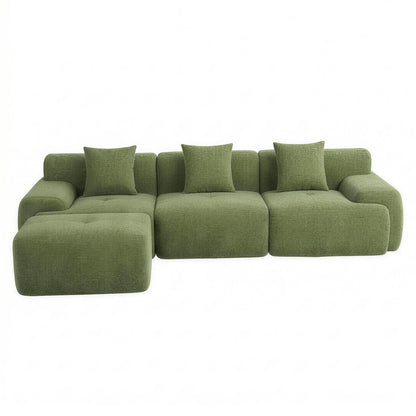 Artiss 300cm Modular Sofa Bed Comfort L-Shaped Sectional Boneless Couch Green-Furniture > Sofas > Sofas &amp; Sofa Beds-PEROZ Accessories