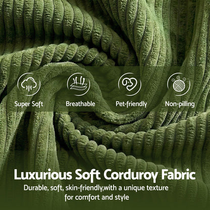 Artiss 300cm Modular Sofa Bed Comfort L-Shaped Sectional Boneless Couch Green-Furniture > Sofas > Sofas &amp; Sofa Beds-PEROZ Accessories
